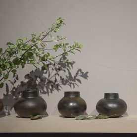 小坂明_拭漆花器